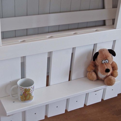 Dannenfelser lounge-zone Höhlenbett Baumhausbett Kinderbett Bett Baumhaus Spielhöhle WEISS (nicht Beige) Hüttenbett Spielbett Hochbett STRANDHAUS Massivholz Vollholz Holz Kinderzimmer 90x200cm 11049 - 5
