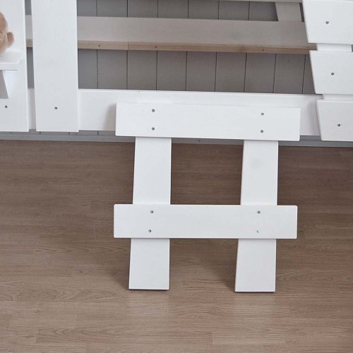 Dannenfelser lounge-zone Höhlenbett Baumhausbett Kinderbett Bett Baumhaus Spielhöhle WEISS (nicht Beige) Hüttenbett Spielbett Hochbett STRANDHAUS Massivholz Vollholz Holz Kinderzimmer 90x200cm 11049 - 6