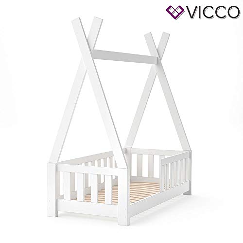 Vicco Kinderbett Tipi Indianer Bett Kinderhaus Zelt Holz Hausbett 70x140cm Weiß++++ MASSIVHOLZ +++ HOCHWERTIG ++++ - 7