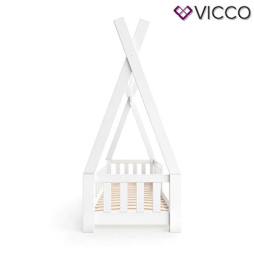 Vicco Kinderbett Tipi Indianer Bett Kinderhaus Zelt Holz Hausbett 70x140cm Weiß++++ MASSIVHOLZ +++ HOCHWERTIG ++++ - 8