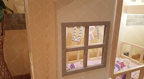 Oliveo HAUSBETT KINDERHAUS Bett für Kinder,Kinderbett Spielbett mit SICHERHEITSBARRIEREN (190 x 90 cm, Naturholz) - 9