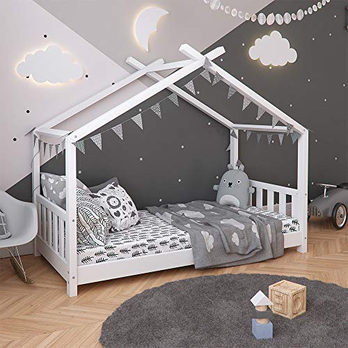 Vicco Design-Hausbett weiß (inkl. Lattenrost und Fallschutzgitter) - 2