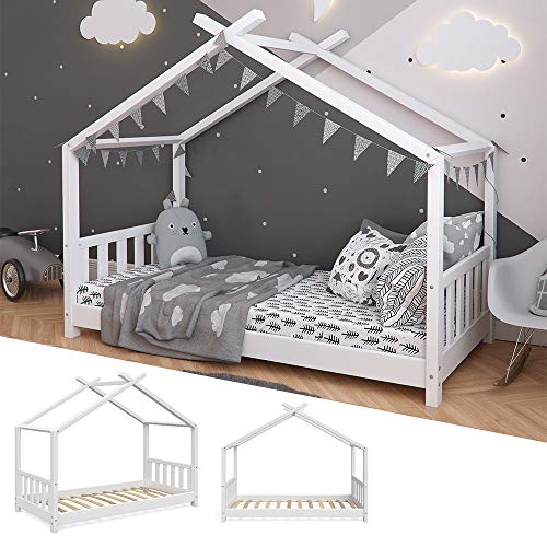 Vicco Design-Hausbett weiß (inkl. Lattenrost und Fallschutzgitter) - 4