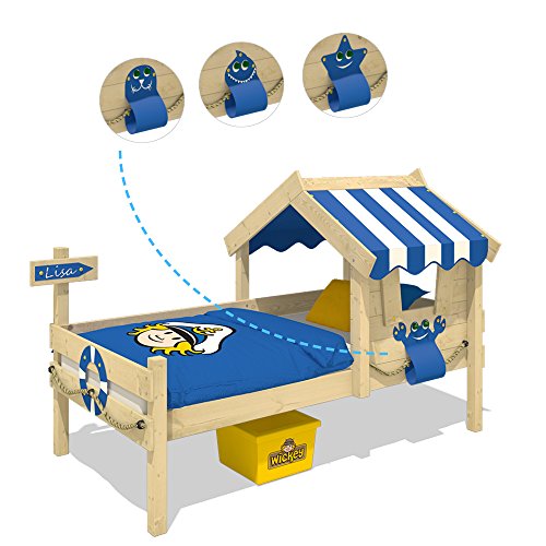 WICKEY Kinderbett CrAzY Sharky Einzelbett 90x200cm Abenteuerbett mit Lattenboden, blau - 4