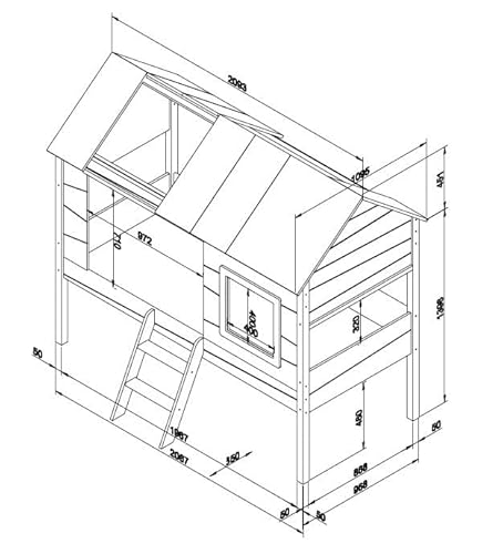 Vipack Charlotte Baumhausbett Grau - 3